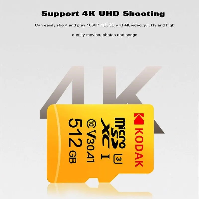 Kodak Micro SD Card Mini SD Class10 32GB 64GB 128GB 256GB High Speed Write Super Compatibility Phone Camera Meomory Card