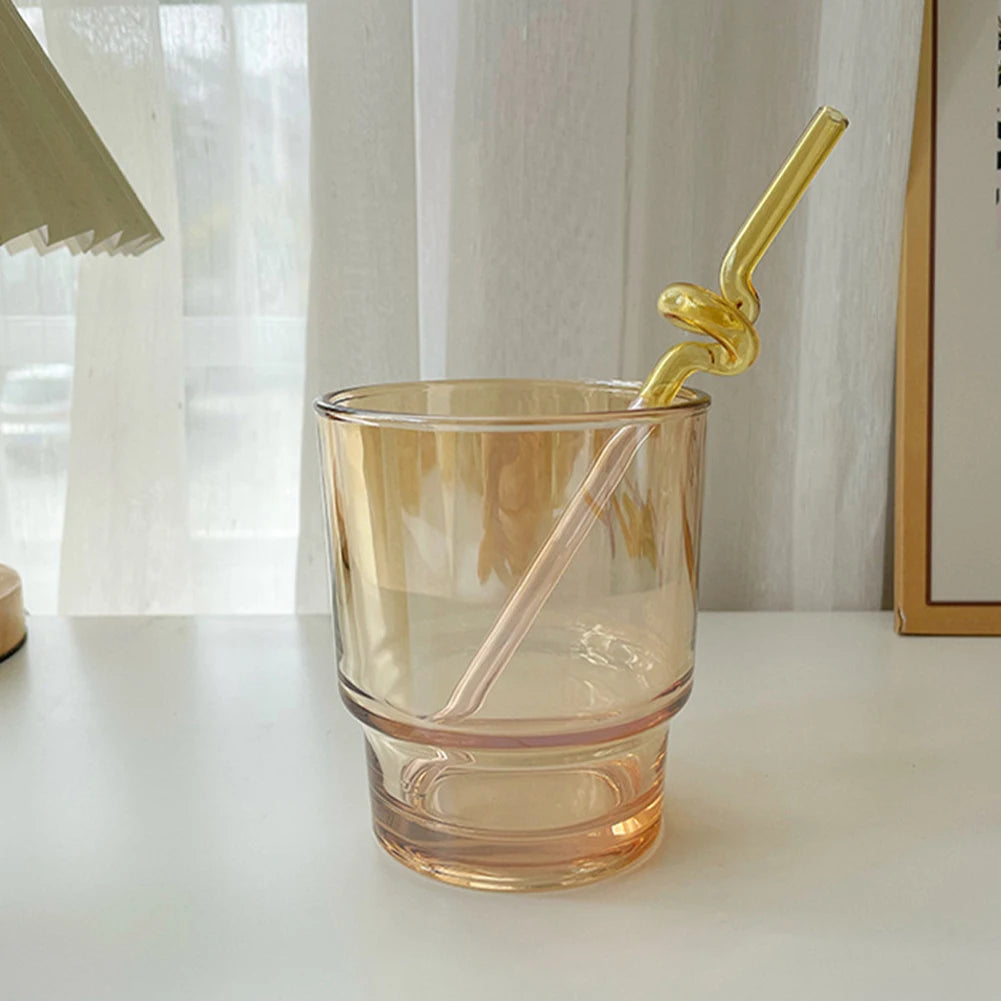 House Artistry Glass Straws Reusable Straws Heat Resistant Glass Straw Drinking Milk Tea Long Stem Glass Staw Wholesale