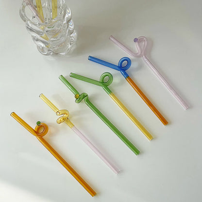 House Artistry Glass Straws Reusable Straws Heat Resistant Glass Straw Drinking Milk Tea Long Stem Glass Staw Wholesale