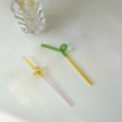 House Artistry Glass Straws Reusable Straws Heat Resistant Glass Straw Drinking Milk Tea Long Stem Glass Staw Wholesale